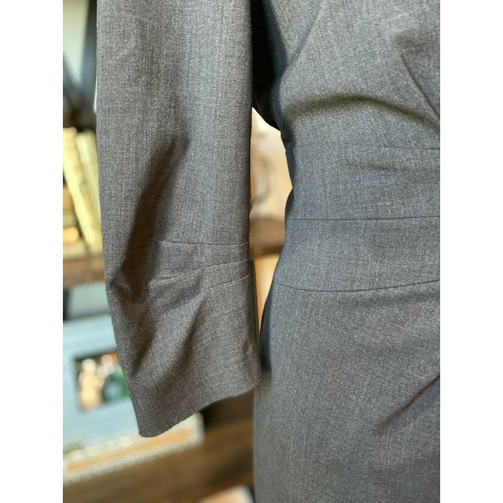 (Sold) Lafayette 148 NY GRAY Gathered Waist Sheath - Picture 7 of 11